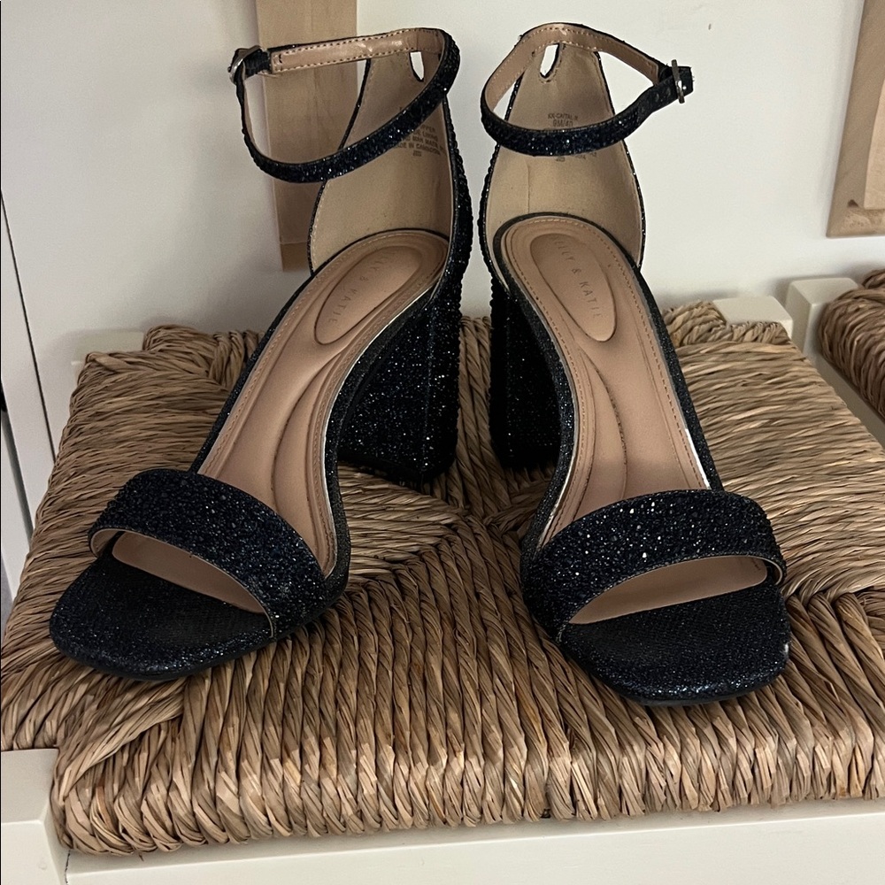 Navy glitter/sparkle heels